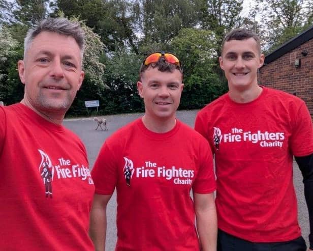 Picture shows, from left, Luke, Phil and Josh in training