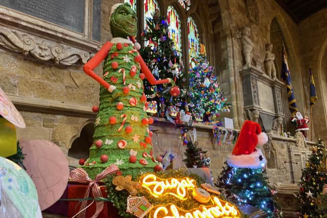 The Grinch tree entered by Sugar Shamrocks - voted best at the 2024 Melton Christmas Tree Festival