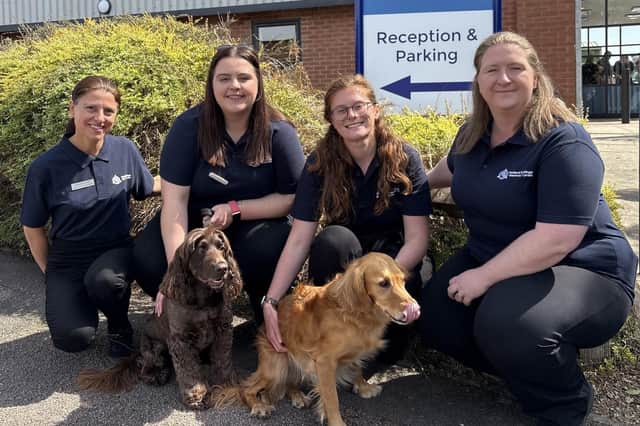Some of the team members outside the new veterinary centre