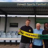 New Holwell Sports bosses Liam Wild and Miguel DeSouza with chairman Graham Lewin.