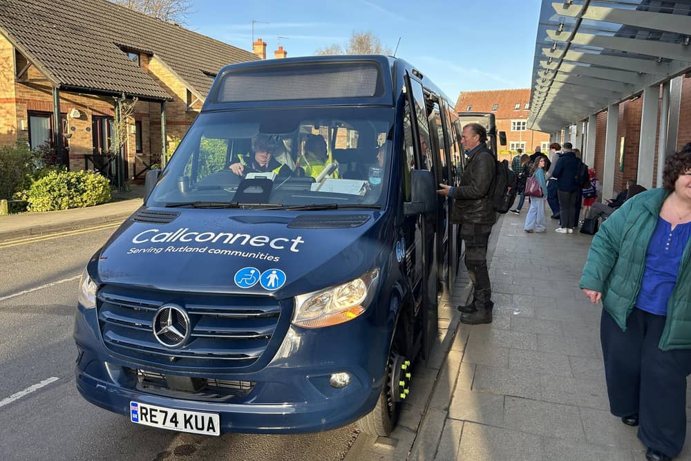 The new RZ1 service completes its first journey from Melton to Oakham on Monday