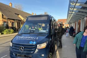 The new RZ1 service completes its first journey from Melton to Oakham on Monday