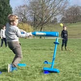 Youngsters enjoying a Kwik Cricket match with the Belvoir Cricket and Countryside Trust