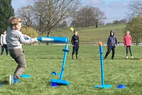Youngsters enjoying a Kwik Cricket match with the Belvoir Cricket and Countryside Trust