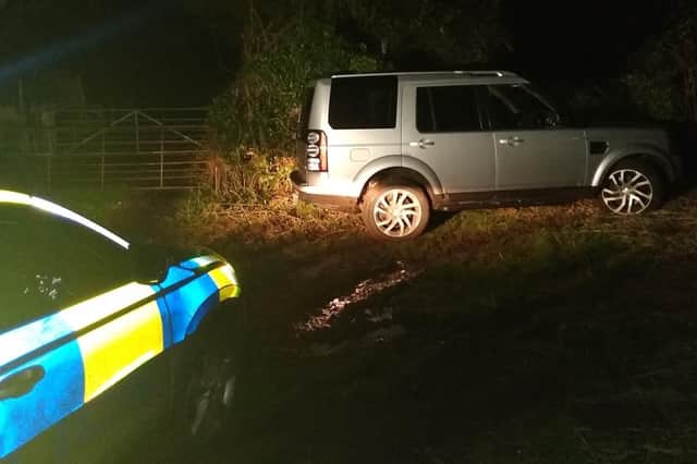 The suspect car which led to an arrest near Brooksby last night