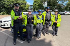 Police officers in Melton Mowbray's Wilton Road car park conducting a FATAL4 operation and launching a summer drink-drive campaign PHOTO Leicestershire Police