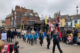 Last year's St George's Day parade passes through Market Place