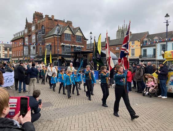 Last year's St George's Day parade passes through Market Place