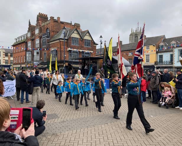 Last year's St George's Day parade passes through Market Place