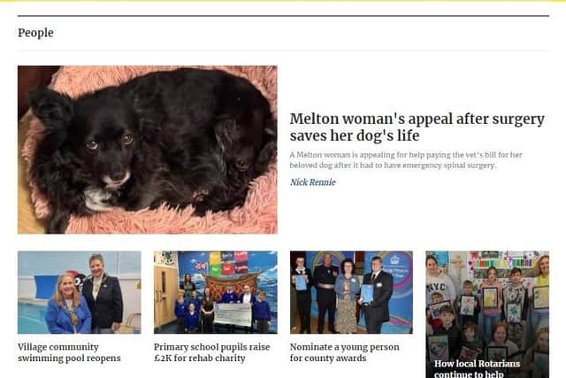A section of the Melton Times website