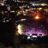 An aerial view of Play Close Park during last year's Firework Festival in Melton Mowbray