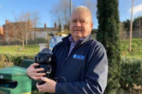 Kevin Burraway, director of ACE, pictured holding one of the new HD CCTV cameras installed in Melton earlier this year