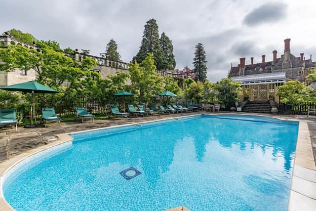 The outdoor pool at the hotel is a great place to relax