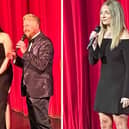 Performers and presenters on stage at the senior citizens concert at Melton Theatre on Saturday