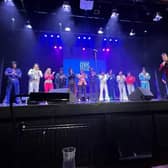 Elvis tribute acts on stage at the concert in Porthcawl, including Melton's Mark Hopkinson