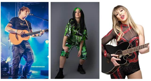 Top tribute acts, from left, Jack Shepherd as Ed Sheeran; B-Eilish as Billie Eilish; and Kaylie Malone as Taylor Swift; will be performing at Melton Pop Concert in June