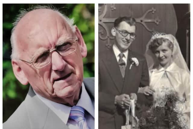 John Charles, who has passed away aged 89, and pictured on his wedding day with June in 1956