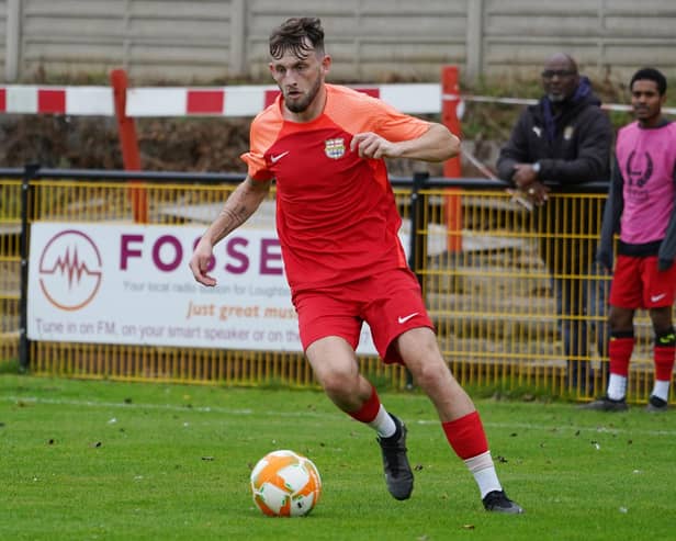 Tom Wakley - put Melton ahead at Hucknall on Saturday. Photo by Mark Woolterton.