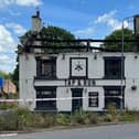 The burned out Tap and Run pub at Upper Broughton following the recent blaze