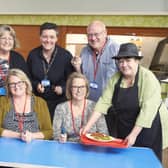 From left, standing, Katie Pomfrett, Shanti Patman, headteacher Rosie Browne, Jim Patman, Sara Perkins; sitting, Melanie Tomlin (DTB Europe) and Juliet Mathers (marketing manager at Grace Homes)