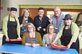 From left, standing, Katie Pomfrett, Shanti Patman, headteacher Rosie Browne, Jim Patman, Sara Perkins; sitting, Melanie Tomlin (DTB Europe) and Juliet Mathers (marketing manager at Grace Homes)