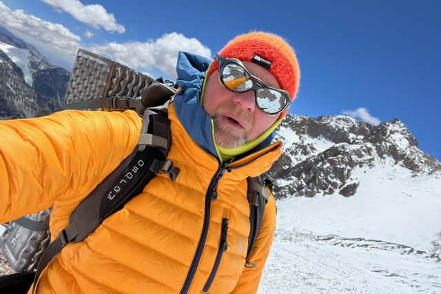 Chris Foster pictured during his ascent of Mount Aconcagua