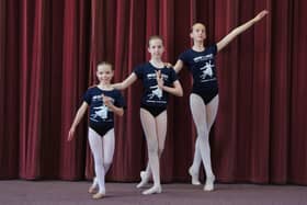 From left, Fflur Harris-Wakelam, Millie O’Shaugnessy, Grace Cullingworth are dancing in Swan Lake at Nottingham
