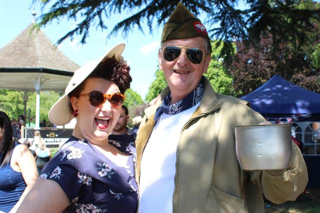 Miss Lily Lovejoy and 'Jeep' Johnson - two of the performers at Melton's 1940s' event