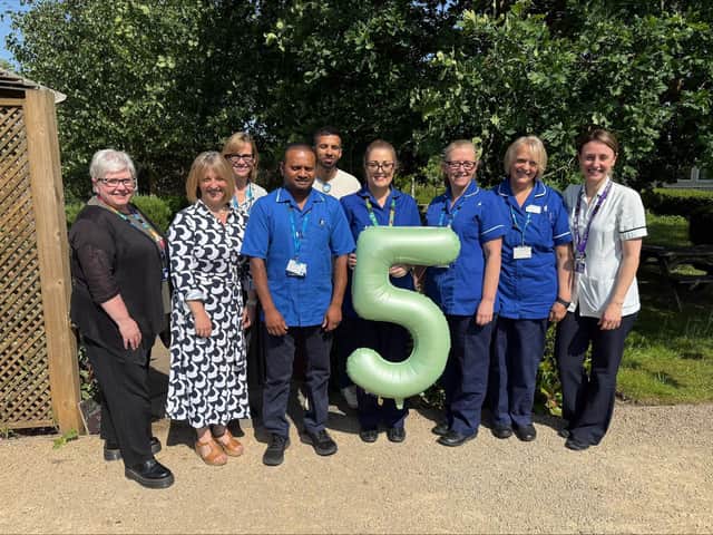 The Long Covid team at the Secret Garden at Glenfield Hospital
