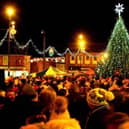 The Christmas lights are switched on in Melton Market Place a few years ago