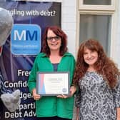 From left, IMLT mascot Sid the Shark with Amanda Heath, MADMAC manager and founder, and Hetty Simpson, MADMAC assistant manager