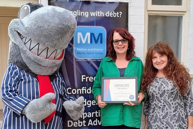 From left, IMLT mascot Sid the Shark with Amanda Heath, MADMAC manager and founder, and Hetty Simpson, MADMAC assistant manager