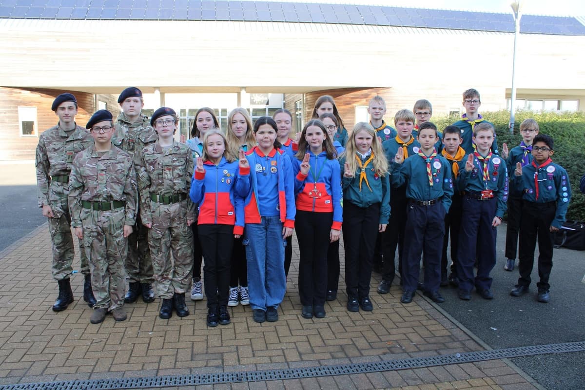 Schoolchildren pay their respects at Remembrance events 