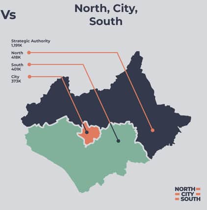 The district council leaders' proposal for north and south Leicestershire councils and a city council