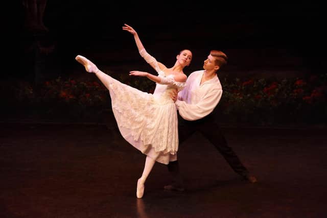Olivia Richards and Joshua Webb peforming in Giselle