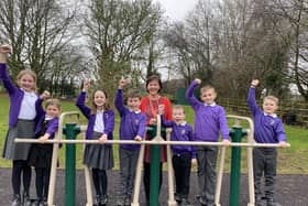 Ab Kettleby Primary School pupils celebrate their school's new Ofsted rating
