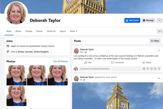 Screenshot of the account set up with Deborah Taylor's name and image. Screenshot taken by the LDRS at 10.30am on Friday, October 31. Credit: LDRS
