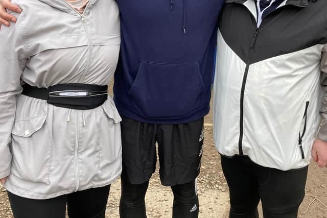 Derek and Deanna Kerr with friend Gareth Hill, who all ran Saturday's Melton Parkrun