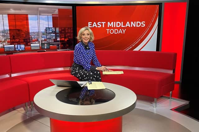 Anne Davies in the East Midlands Today studio