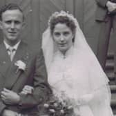 Geoff and Dorothy Mabbott on their wedding day in Melton in 1957