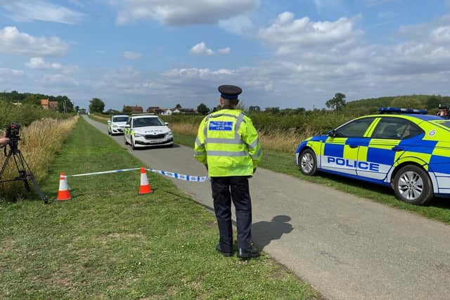 A police road block last July on the road leading to Stathern Lodge as officers investigated the crimes of Jon Ruben