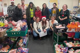 Some of the volunteers who helped collect food for hundreds of Christmas hampers for struggling people across the Melton borough