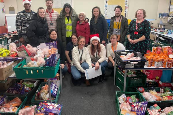 Some of the volunteers who helped collect food for hundreds of Christmas hampers for struggling people across the Melton borough