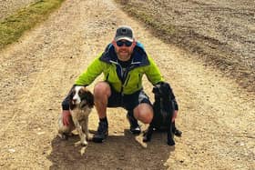 Andrew Stockdale with his beloved spaniels