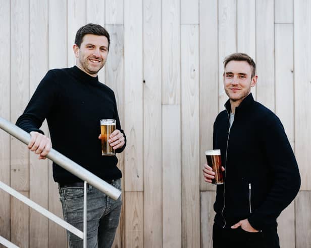 Harry Gurney (left) and Stuart Broad are preparing to host a charity cricket dinner at their Tap & Run pub at Upper Broughton