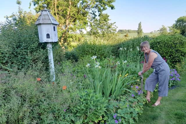 Organiser Linda Arnold prepares for the Whissendine open gardens event
