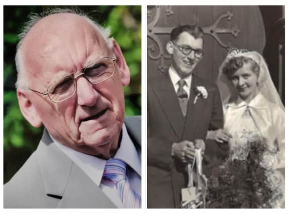 John Charles, who has passed away aged 89, and pictured on his wedding day with June in 1956