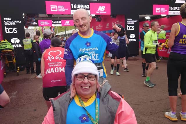 All done - Gary & Karen Drake at the London Marathon