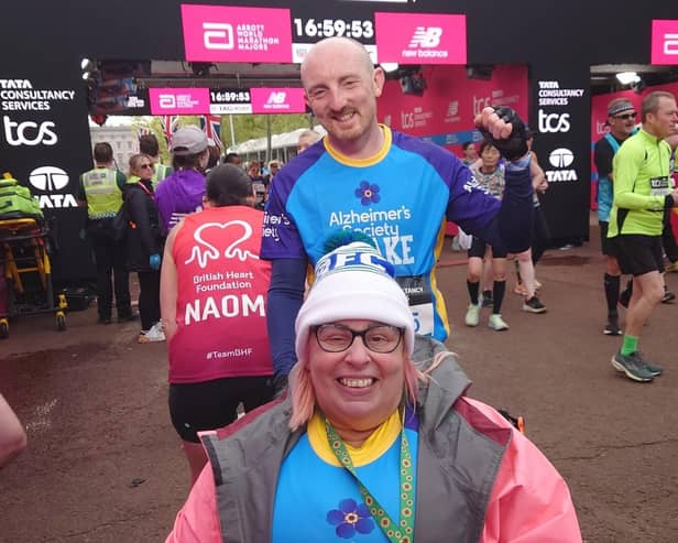 All done - Gary & Karen Drake at the London Marathon