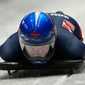 Amelia Coltman in sliding action for GB at Milano Cortina.